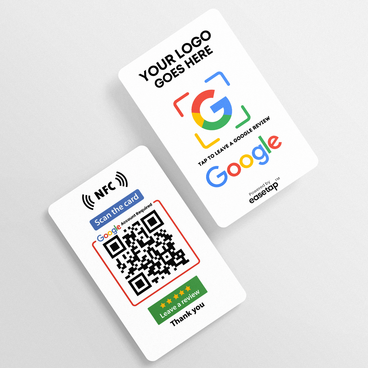 Google Review NFC Card - White Smooth Finish